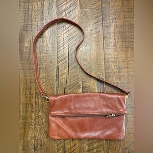 Satchel custom made leather foldover crossbody bag